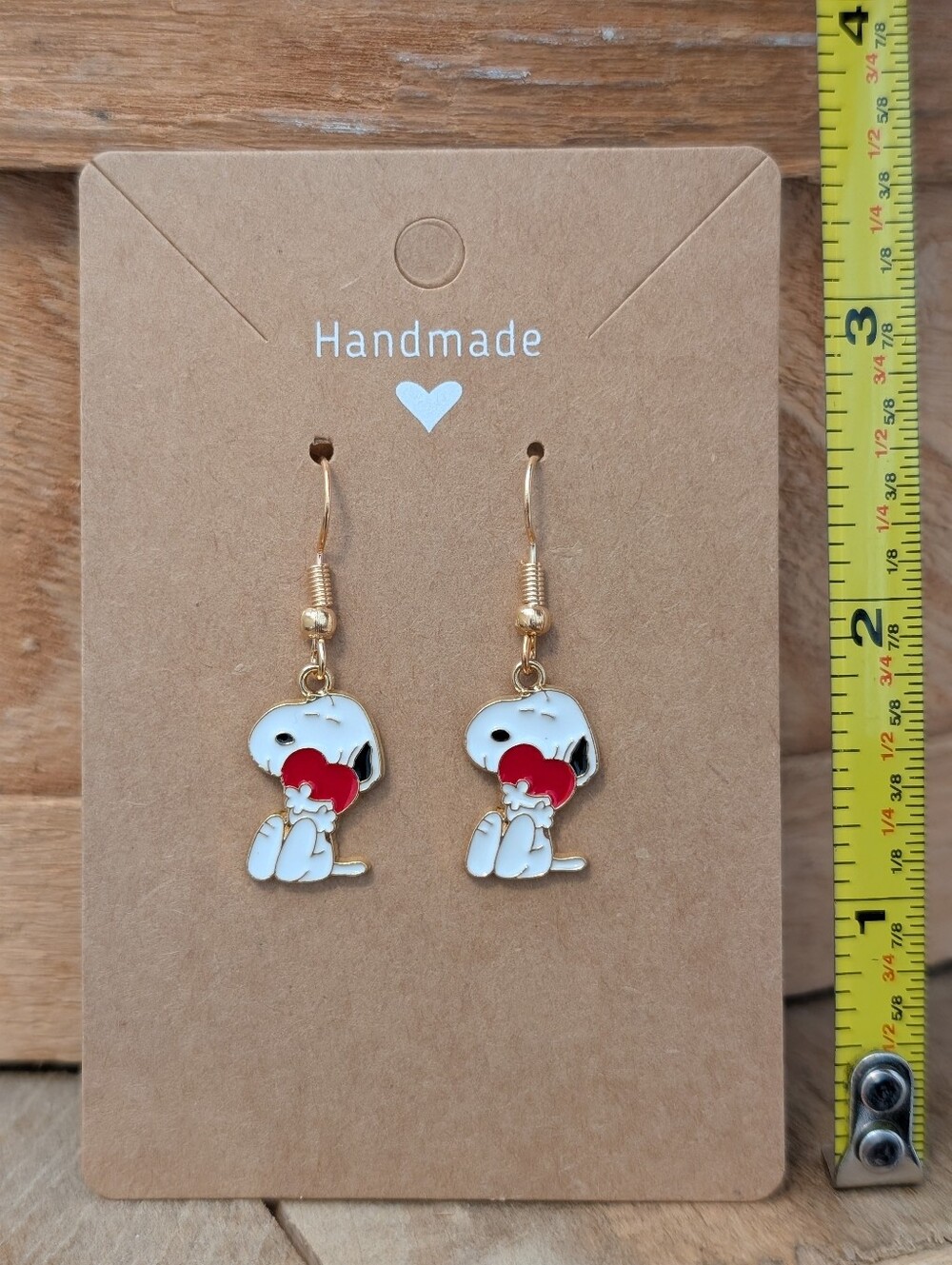 Peanuts Snoopy Enamel Metal Earrings NEW